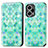 Leather Case Stands Fashionable Pattern Flip Cover Holder S02D for Xiaomi Poco F5 5G Green