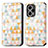 Leather Case Stands Fashionable Pattern Flip Cover Holder S02D for Xiaomi Poco F5 5G White