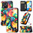 Leather Case Stands Fashionable Pattern Flip Cover Holder S02D for Xiaomi Redmi 10 India