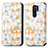 Leather Case Stands Fashionable Pattern Flip Cover Holder S02D for Xiaomi Redmi 9 White