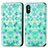 Leather Case Stands Fashionable Pattern Flip Cover Holder S02D for Xiaomi Redmi 9A Green