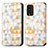 Leather Case Stands Fashionable Pattern Flip Cover Holder S02D for Xiaomi Redmi 9T 4G White