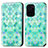 Leather Case Stands Fashionable Pattern Flip Cover Holder S02D for Xiaomi Redmi K40 5G Green