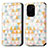 Leather Case Stands Fashionable Pattern Flip Cover Holder S02D for Xiaomi Redmi K40 5G White