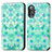 Leather Case Stands Fashionable Pattern Flip Cover Holder S02D for Xiaomi Redmi K40 Gaming 5G Green