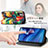 Leather Case Stands Fashionable Pattern Flip Cover Holder S02D for Xiaomi Redmi Note 10 JE 5G