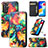 Leather Case Stands Fashionable Pattern Flip Cover Holder S02D for Xiaomi Redmi Note 11S 4G