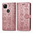 Leather Case Stands Fashionable Pattern Flip Cover Holder S03D for Google Pixel 4a Rose Gold