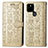 Leather Case Stands Fashionable Pattern Flip Cover Holder S03D for Google Pixel 5a 5G Gold