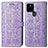 Leather Case Stands Fashionable Pattern Flip Cover Holder S03D for Google Pixel 5a 5G Purple