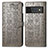 Leather Case Stands Fashionable Pattern Flip Cover Holder S03D for Google Pixel 6 5G Gray