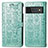 Leather Case Stands Fashionable Pattern Flip Cover Holder S03D for Google Pixel 6 Pro 5G Green