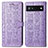 Leather Case Stands Fashionable Pattern Flip Cover Holder S03D for Google Pixel 6a 5G Purple