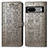 Leather Case Stands Fashionable Pattern Flip Cover Holder S03D for Google Pixel 7 5G Gray