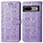 Leather Case Stands Fashionable Pattern Flip Cover Holder S03D for Google Pixel 7 5G Purple