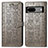 Leather Case Stands Fashionable Pattern Flip Cover Holder S03D for Google Pixel 7a 5G Gray