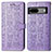 Leather Case Stands Fashionable Pattern Flip Cover Holder S03D for Google Pixel 7a 5G Purple