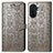 Leather Case Stands Fashionable Pattern Flip Cover Holder S03D for Huawei Enjoy 50 Gray