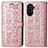 Leather Case Stands Fashionable Pattern Flip Cover Holder S03D for Huawei Enjoy 50 Rose Gold