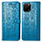 Leather Case Stands Fashionable Pattern Flip Cover Holder S03D for Huawei Enjoy 50z Blue