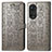 Leather Case Stands Fashionable Pattern Flip Cover Holder S03D for Huawei Honor 50 Pro 5G Gray