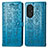 Leather Case Stands Fashionable Pattern Flip Cover Holder S03D for Huawei Honor 50 SE 5G Blue