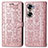 Leather Case Stands Fashionable Pattern Flip Cover Holder S03D for Huawei Honor 60 5G