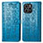 Leather Case Stands Fashionable Pattern Flip Cover Holder S03D for Huawei Honor 60 SE 5G Blue