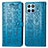 Leather Case Stands Fashionable Pattern Flip Cover Holder S03D for Huawei Honor 70 Lite 5G Blue