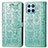 Leather Case Stands Fashionable Pattern Flip Cover Holder S03D for Huawei Honor 70 Lite 5G Green