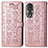 Leather Case Stands Fashionable Pattern Flip Cover Holder S03D for Huawei Honor 80 5G