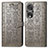 Leather Case Stands Fashionable Pattern Flip Cover Holder S03D for Huawei Honor 80 Pro Flat 5G