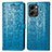 Leather Case Stands Fashionable Pattern Flip Cover Holder S03D for Huawei Honor 80 SE 5G Blue