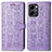 Leather Case Stands Fashionable Pattern Flip Cover Holder S03D for Huawei Honor 80 SE 5G Purple