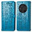 Leather Case Stands Fashionable Pattern Flip Cover Holder S03D for Huawei Honor Magic3 5G Blue