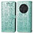 Leather Case Stands Fashionable Pattern Flip Cover Holder S03D for Huawei Honor Magic3 5G Green