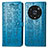 Leather Case Stands Fashionable Pattern Flip Cover Holder S03D for Huawei Honor Magic4 Pro 5G Blue