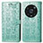 Leather Case Stands Fashionable Pattern Flip Cover Holder S03D for Huawei Honor Magic4 Pro 5G Green