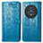 Leather Case Stands Fashionable Pattern Flip Cover Holder S03D for Huawei Honor Magic5 5G Blue