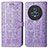 Leather Case Stands Fashionable Pattern Flip Cover Holder S03D for Huawei Honor Magic5 5G Purple