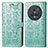 Leather Case Stands Fashionable Pattern Flip Cover Holder S03D for Huawei Honor Magic5 Pro 5G Green