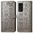 Leather Case Stands Fashionable Pattern Flip Cover Holder S03D for Huawei Honor V40 5G Gray