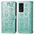 Leather Case Stands Fashionable Pattern Flip Cover Holder S03D for Huawei Honor V40 5G Green