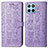 Leather Case Stands Fashionable Pattern Flip Cover Holder S03D for Huawei Honor X6 5G Purple