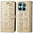 Leather Case Stands Fashionable Pattern Flip Cover Holder S03D for Huawei Honor X6a Gold