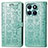 Leather Case Stands Fashionable Pattern Flip Cover Holder S03D for Huawei Honor X6a Green