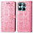 Leather Case Stands Fashionable Pattern Flip Cover Holder S03D for Huawei Honor X6a Pink