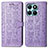 Leather Case Stands Fashionable Pattern Flip Cover Holder S03D for Huawei Honor X6a Purple