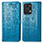 Leather Case Stands Fashionable Pattern Flip Cover Holder S03D for Huawei Honor X7a Blue