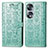 Leather Case Stands Fashionable Pattern Flip Cover Holder S03D for Huawei Honor X7b Green